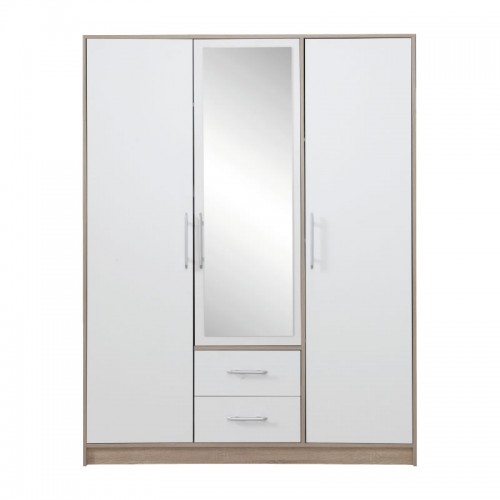 Skapis SMART SRK2 ar spoguli, ozols sonoma/balts